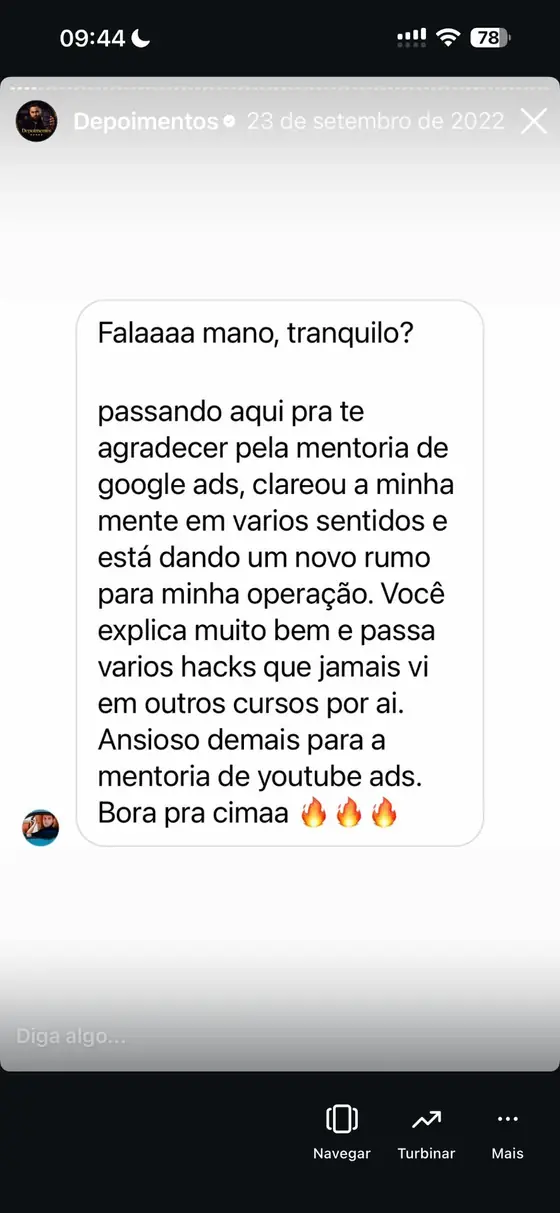 Depoimento: mentoria de Google Ads clareou a operação